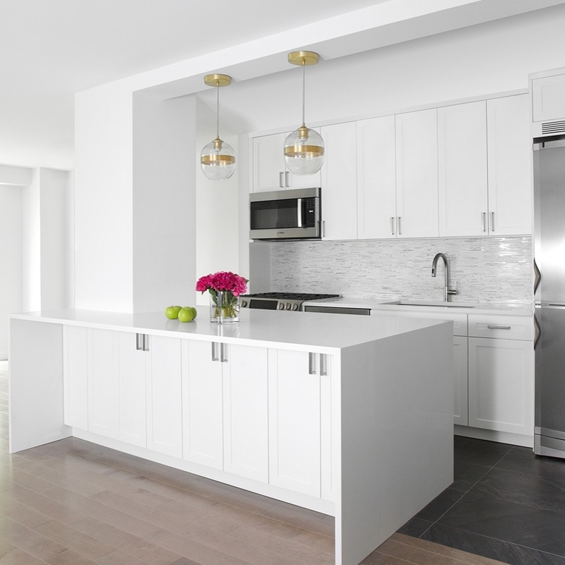American Style White Shaker Luxury Design Lacquer Wooden Kitchen Cabinets With Kitchen Pantry Cupboards For Sale