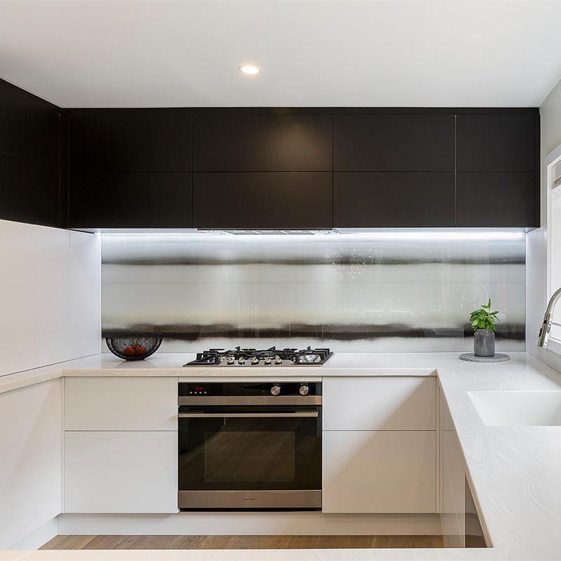 Home Complete U Shaped Luxury Black And White Wood Designs Modern Slab Kitchen Cabinets