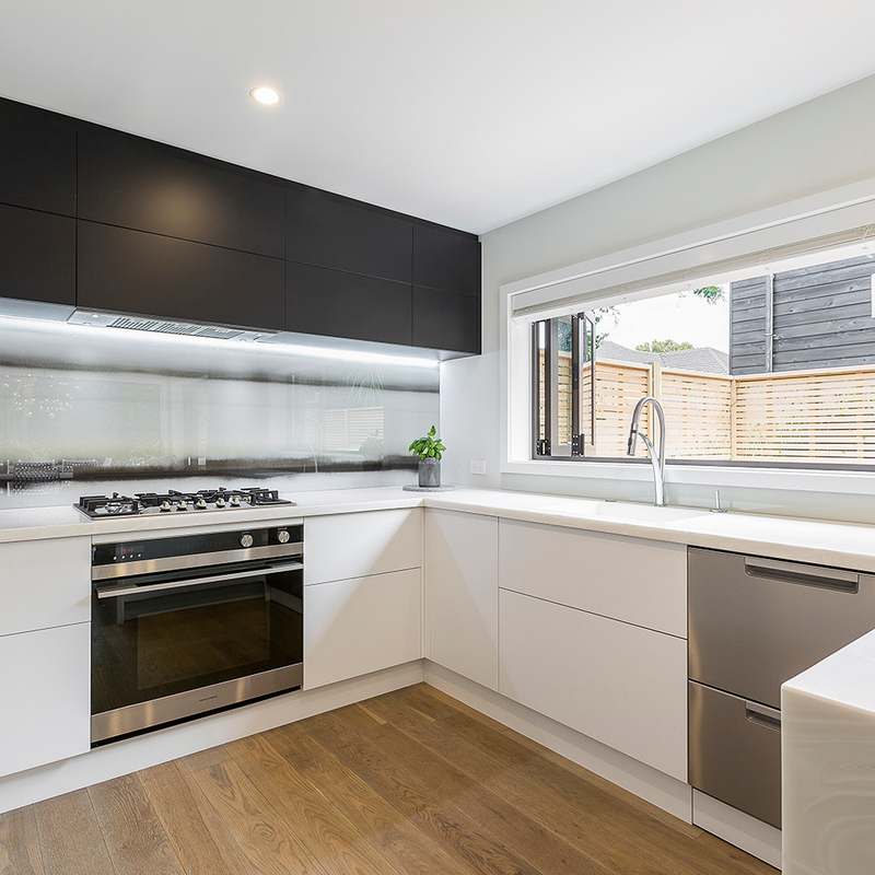 Home Complete U Shaped Luxury Black And White Wood Designs Modern Slab Kitchen Cabinets