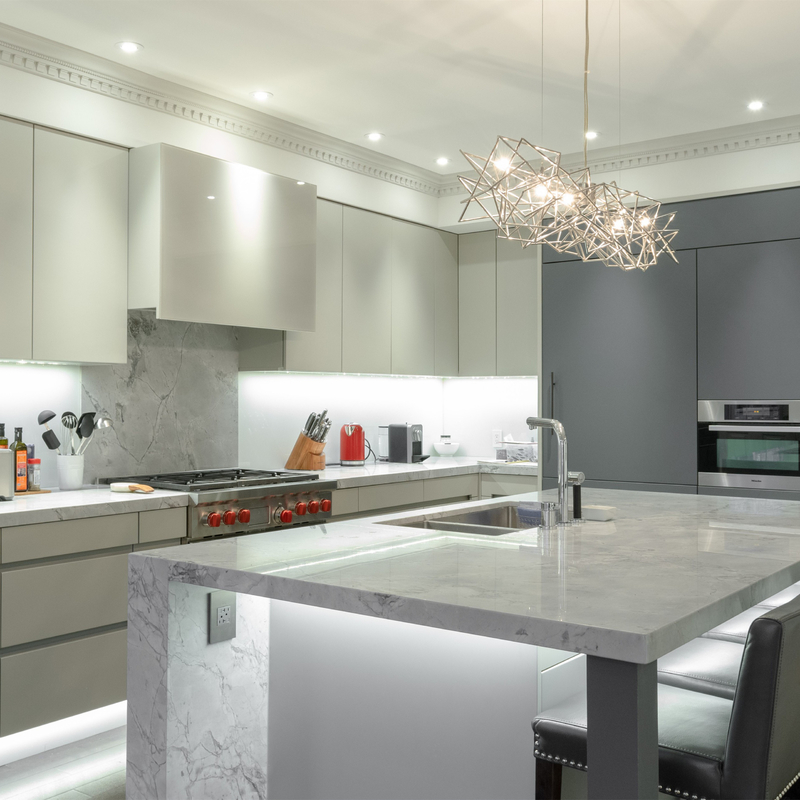 Modern Modular Kitchen Cabinets Ivory White And Light Gray Flat-panel Lacquer Kitchen Designs Made In China