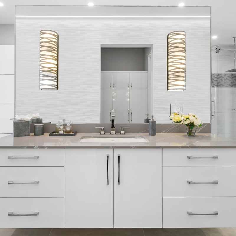 Lacquer Painting Ceramic Basin Bathroom Vanity With Mirror Wall Mounted White Plain High Gloss
