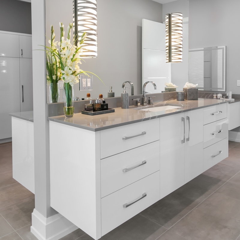 Lacquer Painting Ceramic Basin Bathroom Vanity With Mirror Wall Mounted White Plain High Gloss