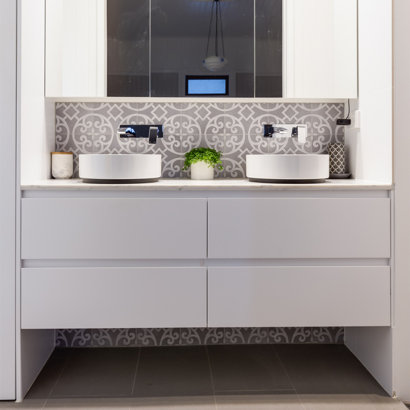 Minimalist Bathroom Vanity Units Mirror Matte White Flat Panel Melamine Wall Mount