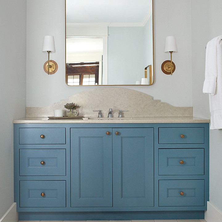 Classic Multi Color Lacquer Mirror White Blue Bathroom Vanities Cabinet