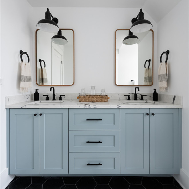 Unique Standing Shaker Style Multi Color Lacquer Bathroom Vanity Set Sanitary