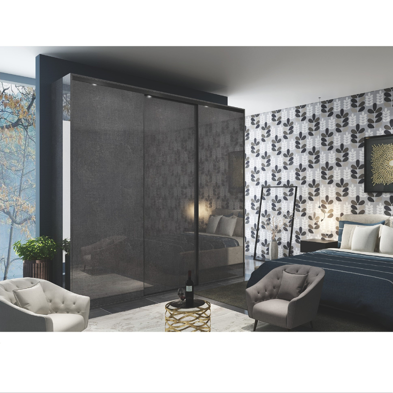 Modern Lacquer Wardrobe Storage Cabinet Fitted Sliding Door Wardrobe Bedroom High Gloss