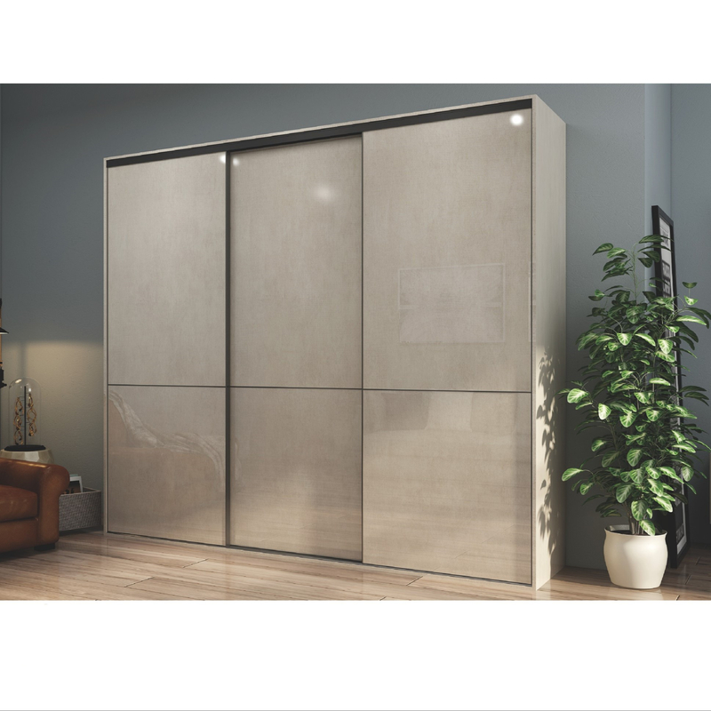 Modern Lacquer Wardrobe Storage Cabinet Fitted Sliding Door Wardrobe Bedroom High Gloss