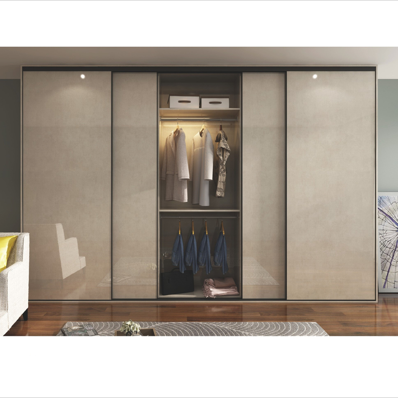 Modern Lacquer Wardrobe Storage Cabinet Fitted Sliding Door Wardrobe Bedroom High Gloss