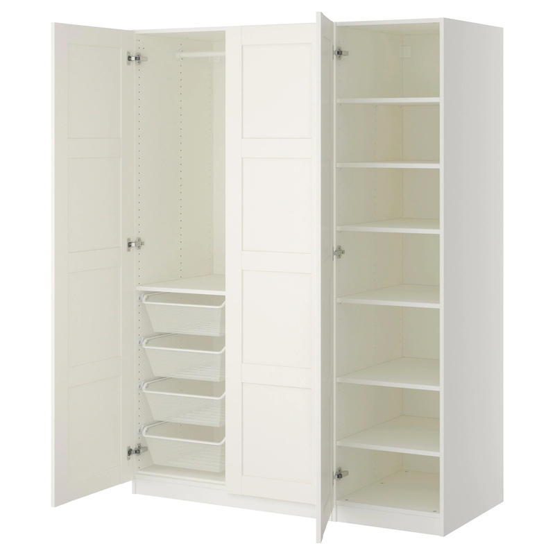 Modular MDF Bedroom Storage Cabinet Hotel Full Luxury Swing Door White Armoire Wardrobe