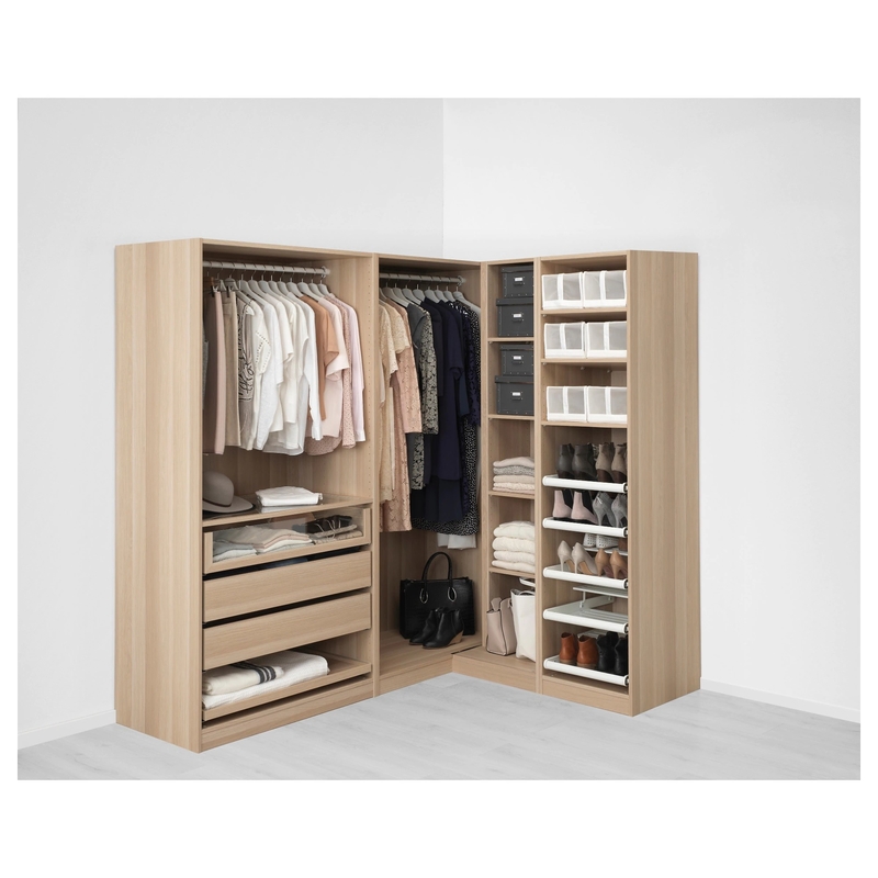 Melamine 4 Door Storage Cabinet Modern Bedroom Wood Grain Wardrobes With Drawers Mirror