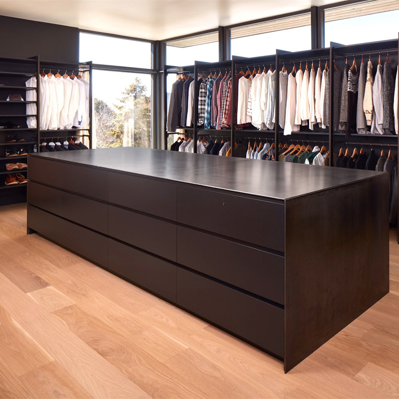 Modern Luxury Multi Color U Shape Cabinet Walk In Organizer Customized Melamine Bedroom