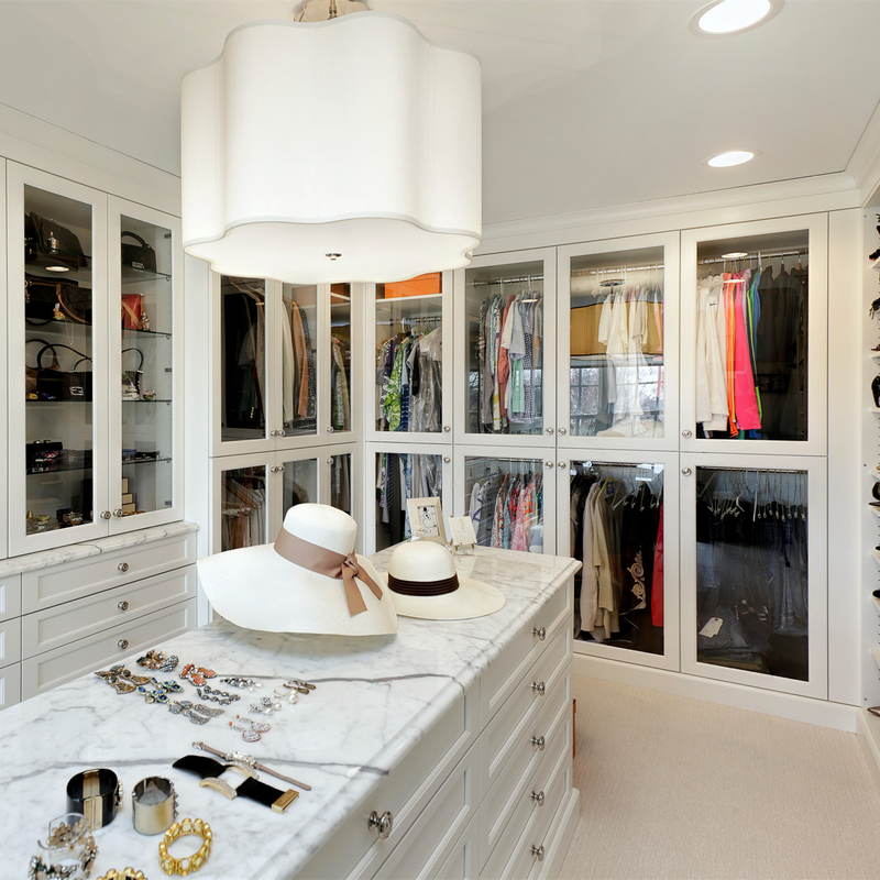 Walk In Glass Door Big Wardrobe Closets Classic Multi Color U Shape Solid Wood Pole System