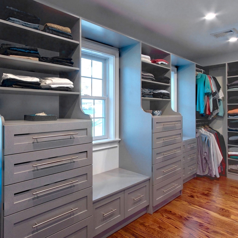 Assembled Classic Grey Black Solid Wood Walk In Closet Organizer Wardrobe Box Shelf