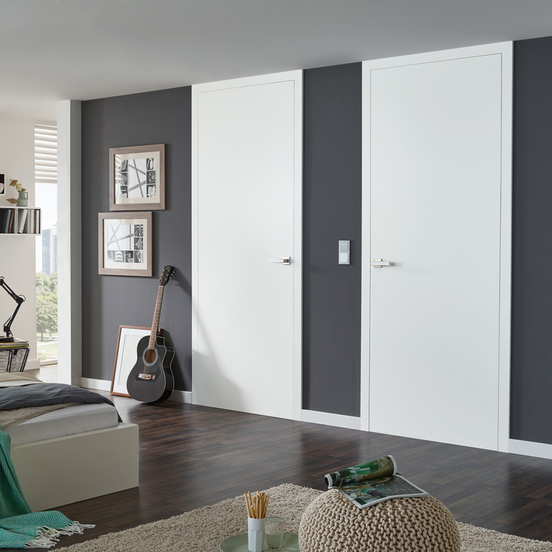 Melamine Bedroom Wooden Interior Doors Panel Solid Core White Primer Modern
