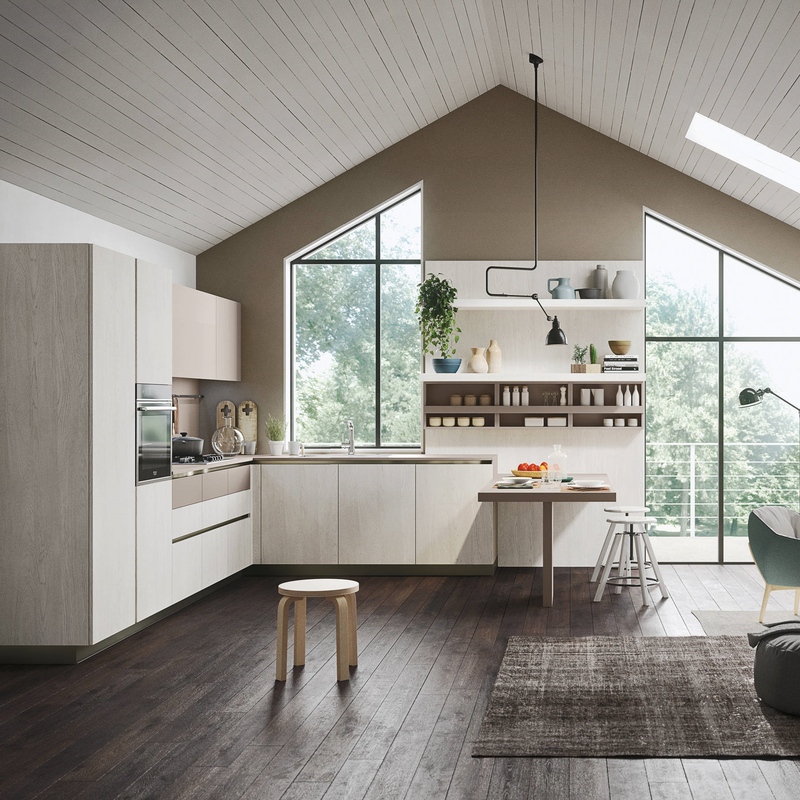 Melamine Finish Kitchen Hanging Cabinet Mix With White And Black Color Handless