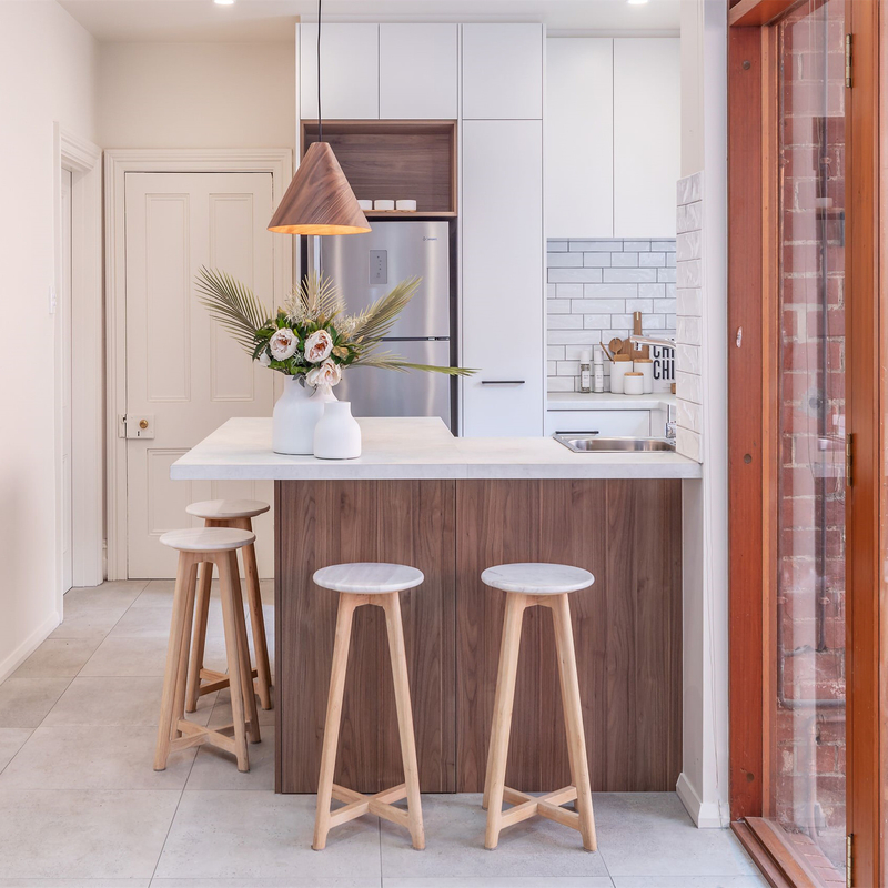 Carb P1 Small Kitchen Cabinet All In One Space Efficient Matte White Melamine Kitchenette