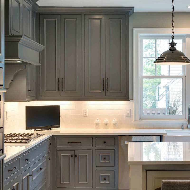 American Classic L Shape Kitchen Furniture Solid Wood Kitchen Cabinet Sets For House