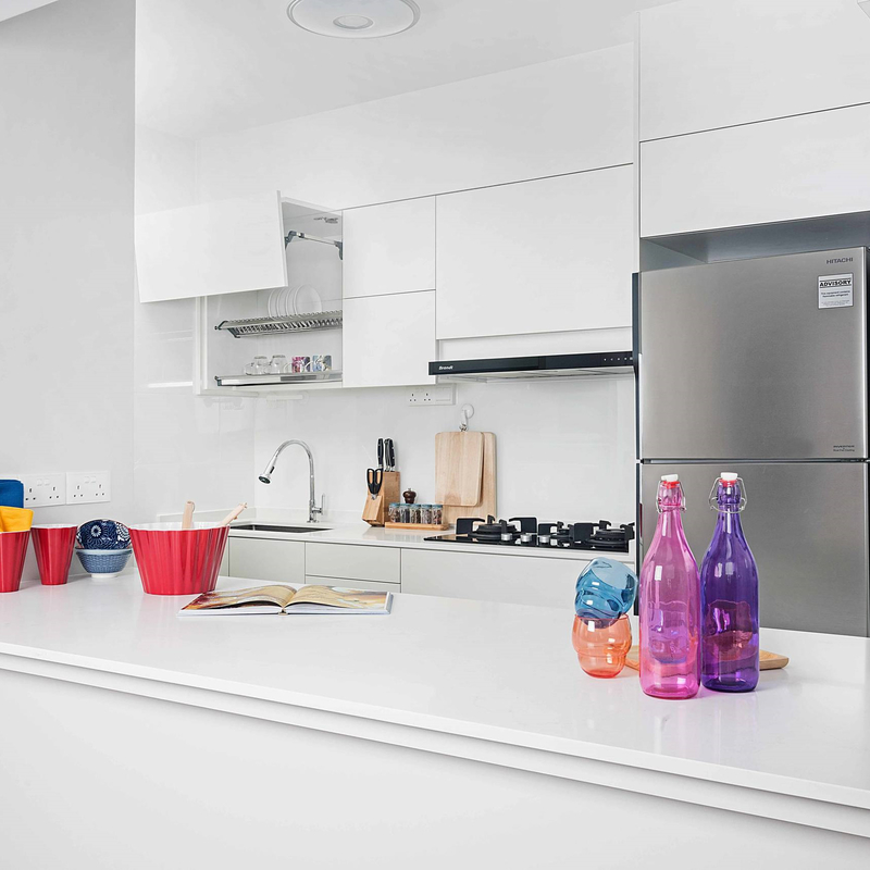 Small Size Cheap Price Kitchen Cabinet Sets White Melamine Project Kitchen Cabinet