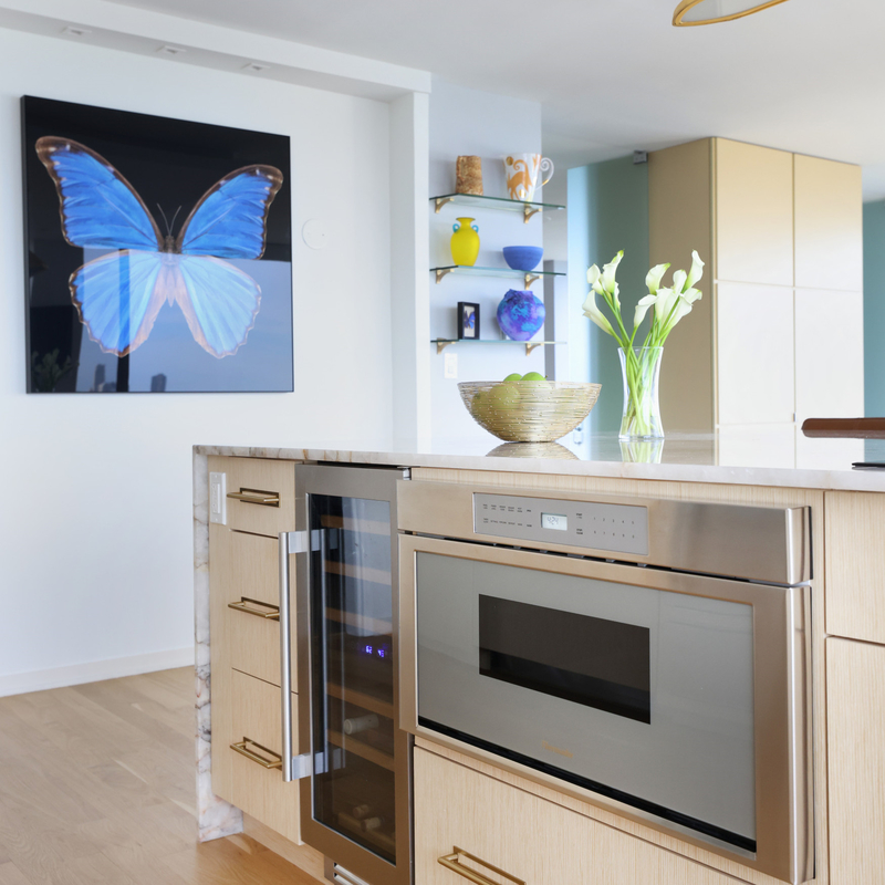 Two Color Kitchen Cupboards Modular Storage Kitchen White Glossy Flat Particle Board Cabinet Wooden Melamine Kitchen