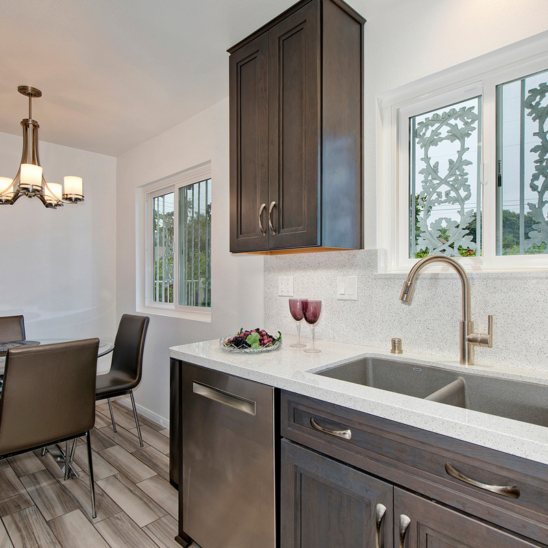 Luxury Custom Lacquer Kitchen Cabinet Complete Walnut Wood Color Classic
