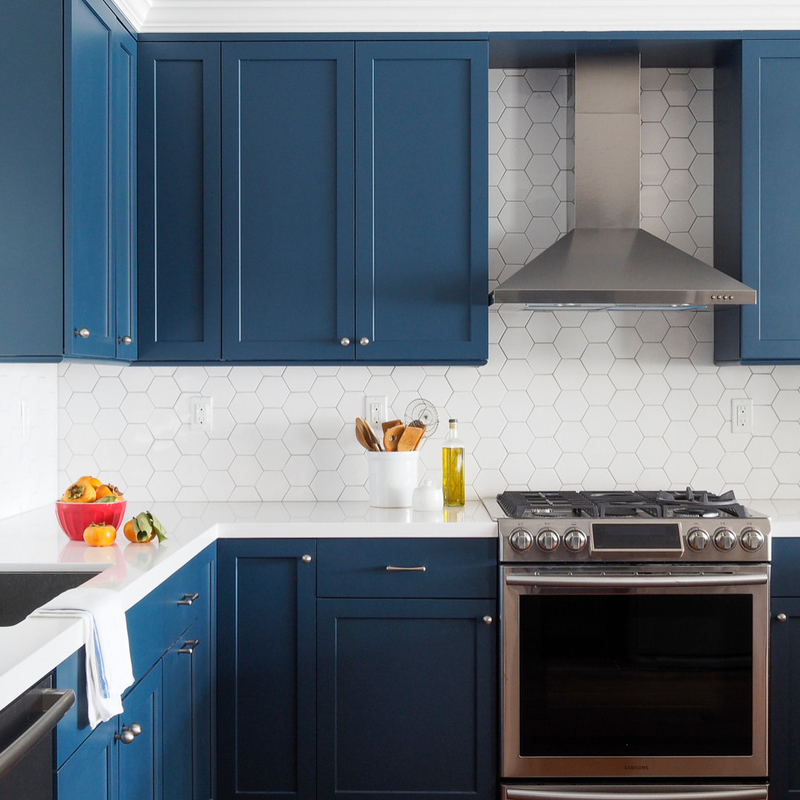 Reasonable Price Home Blue Kitchen Unit Cabinet U Shape Lacquer Modern Kitchen Cabinets USA