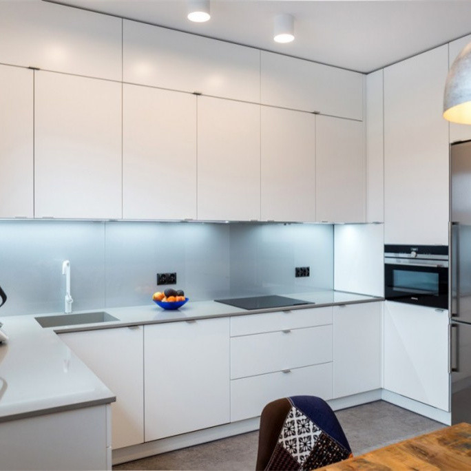 Latest Modern Design U Shape High Gloss Lacquer Modern Kitchen Wall Cabinet For Villa Home Apartment