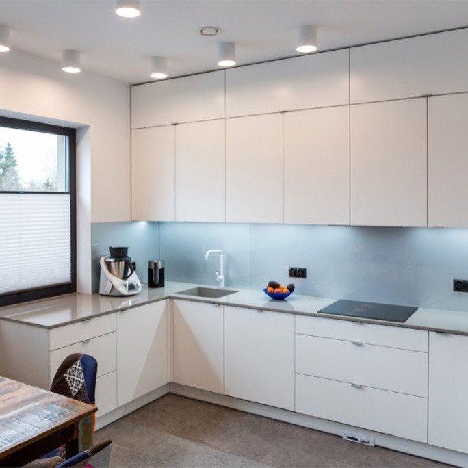 Latest Modern Design U Shape High Gloss Lacquer Modern Kitchen Wall Cabinet For Villa Home Apartment