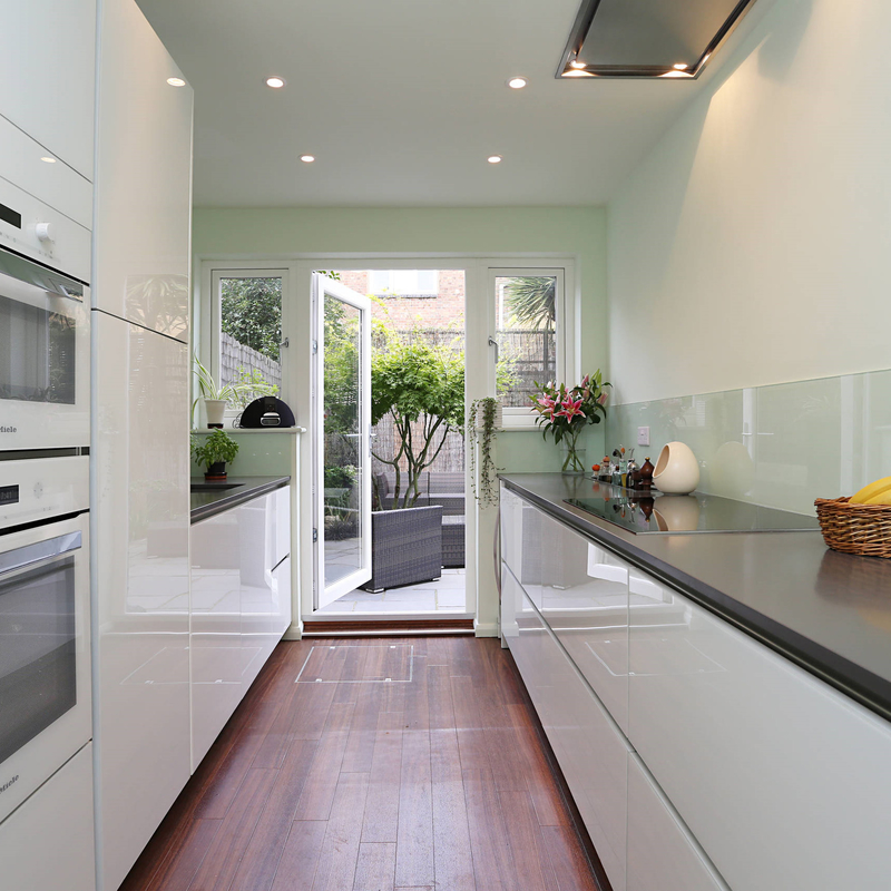Simple And Modern White Gloss Kitchen Cabinets Wooden Handless Design Lacquer Kitchen Cabinet Set