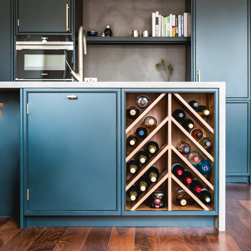 Customized Design Blue Raised Door Kitchen Cupboards Corner Wall Cabinets With Island